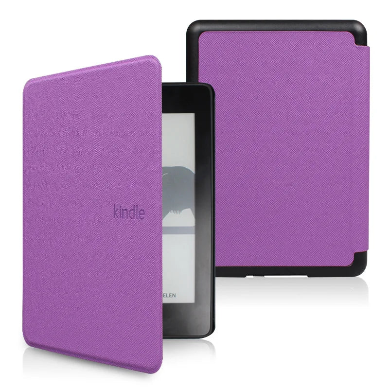 Purple Kindle case on a white background
