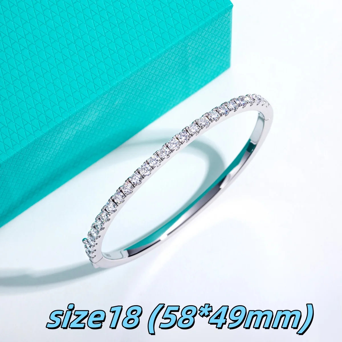 3mm Half Eternity Moissanite Bracelet - 925 Sterling Silver 18K Gold Plated