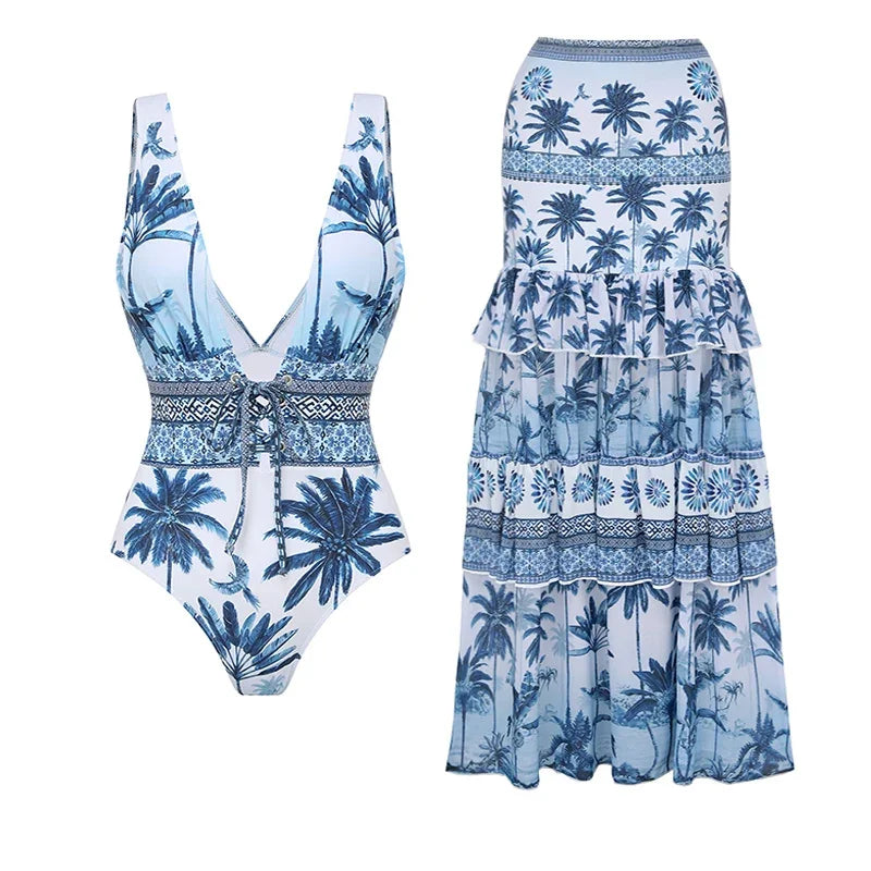 Ethnic Print Swimsuit - Bohemian Beachwear