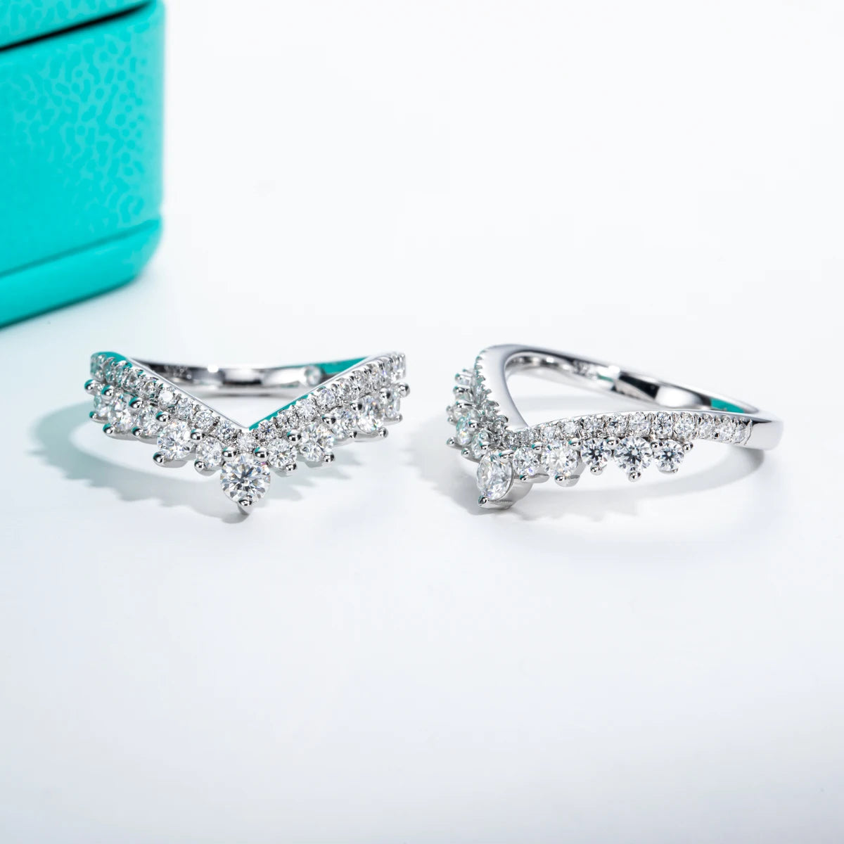 3mm Heart Moissanite Eternity Ring - Sterling Silver Romantic Wedding Band