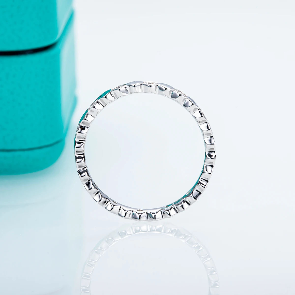 1.5mm D Color Moissanite Eternity Band - 18K Gold Plated Sterling Silver