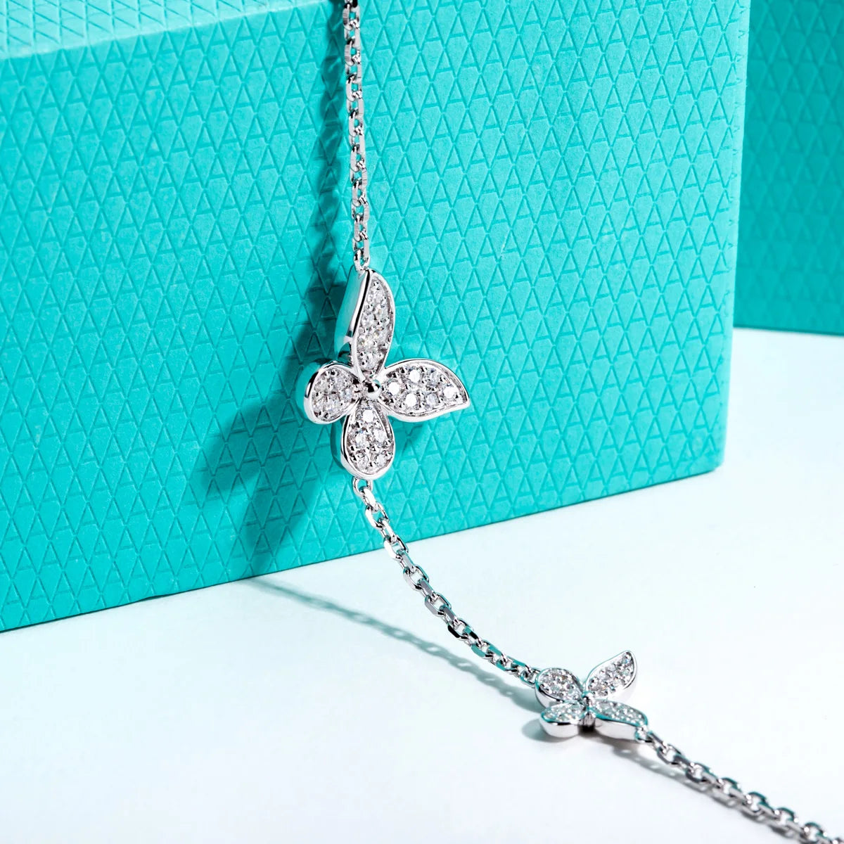 Moissanite Butterfly Bracelet - 925 Sterling Silver Adjustable