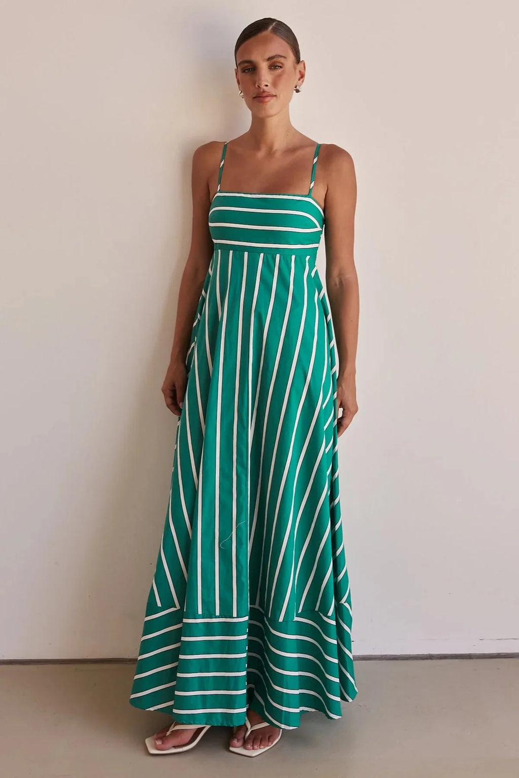 Spaghetti Strap Backless Maxi Dress - A-Line Elegant Silhouette