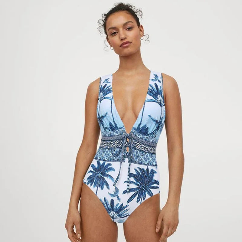 Ethnic Print Swimsuit - Bohemian Beachwear