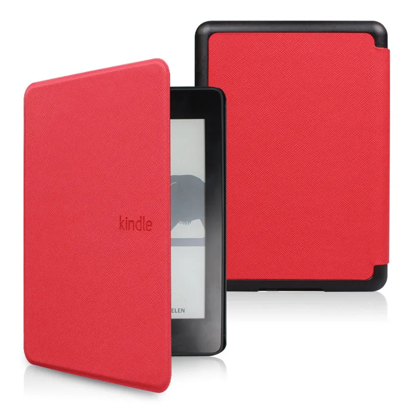 Red Kindle case on a white background