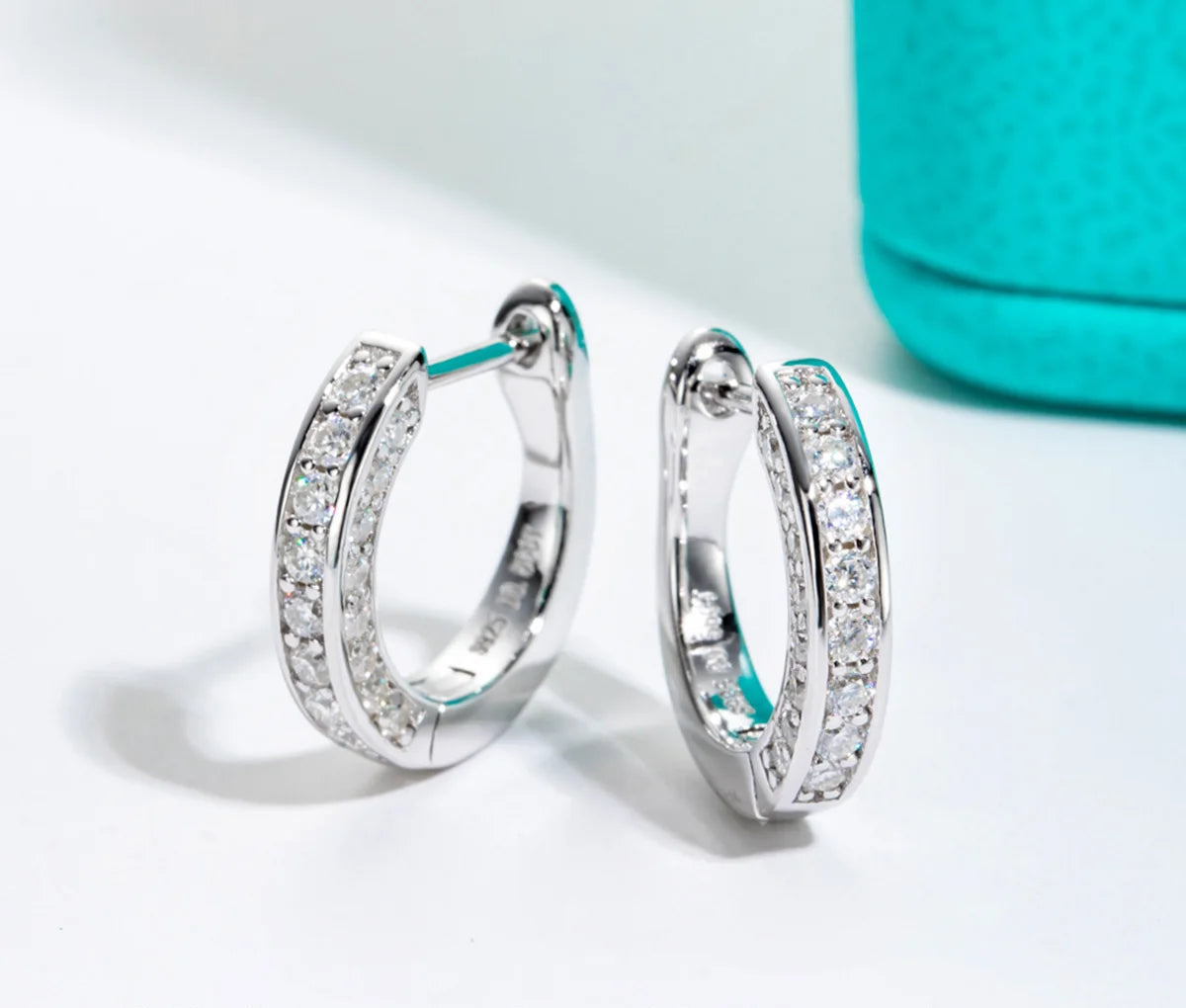 0.56ct Moissanite Hoop Earrings - 925 Sterling Silver