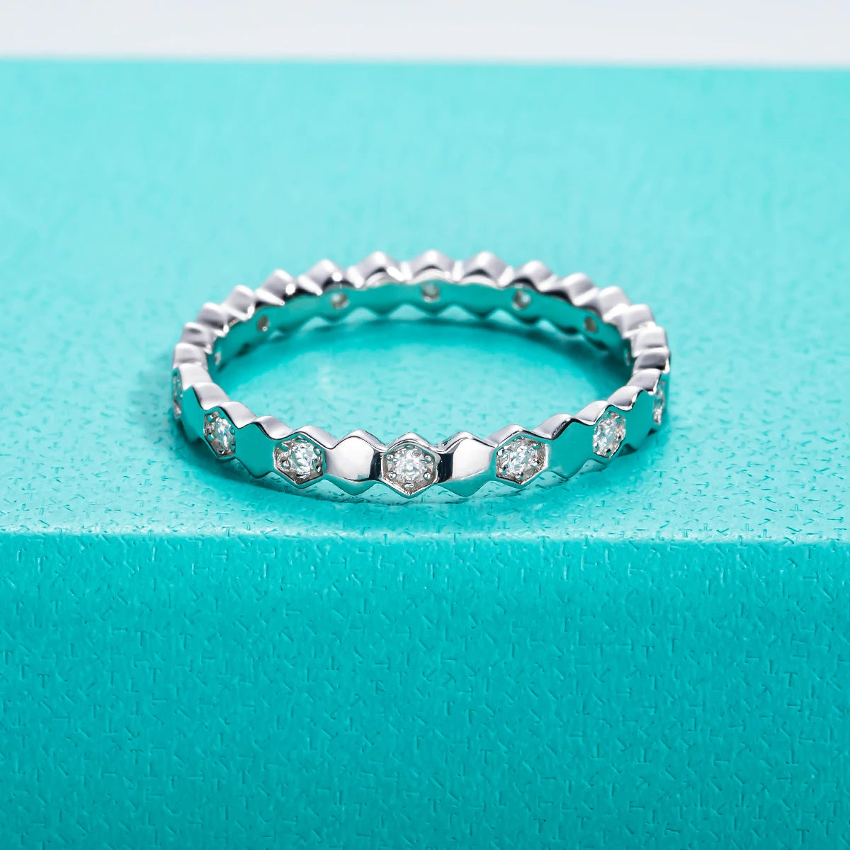 1.5mm D Color Moissanite Eternity Band - 18K Gold Plated Sterling Silver