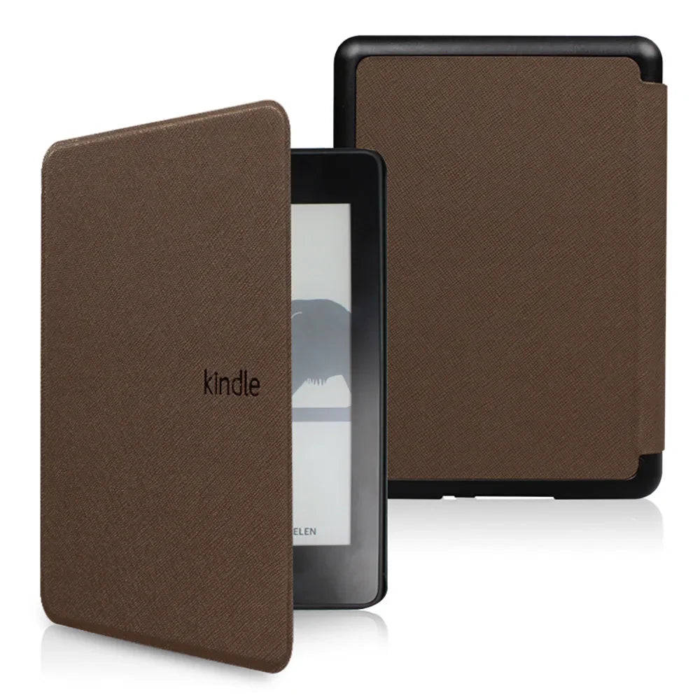 BrownKindle case with 'Kindle' branding on a white background