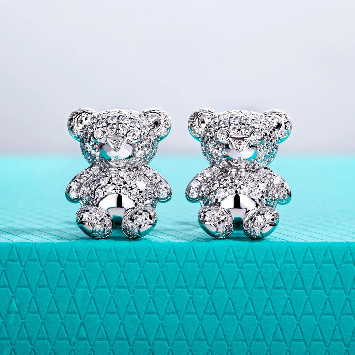 Bear Moissanite Stud Earrings - 925 Sterling Silver