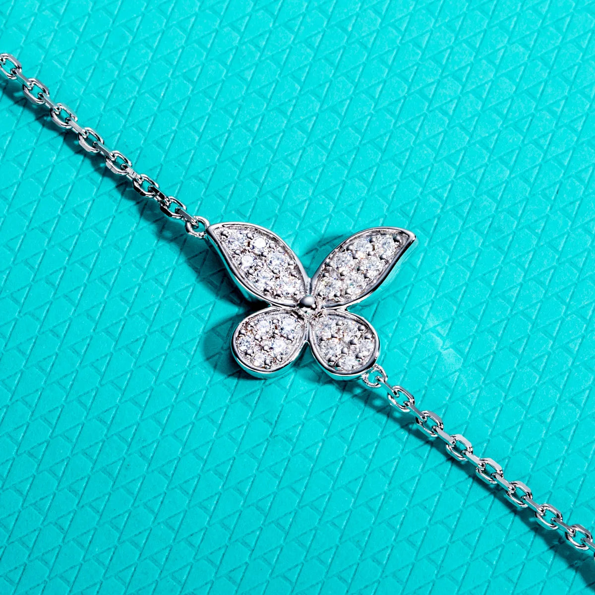 Moissanite Butterfly Bracelet - 925 Sterling Silver Adjustable