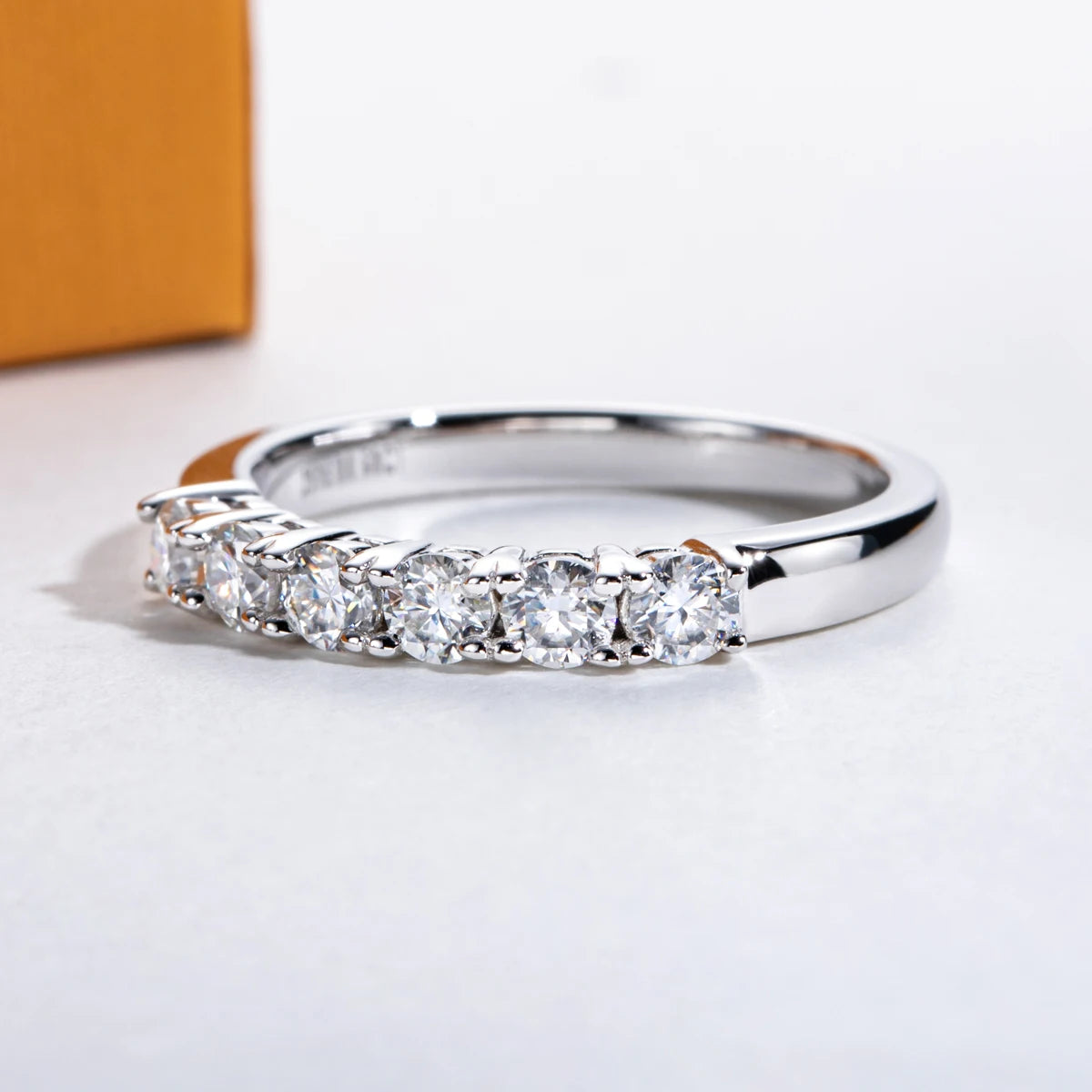 3mm Moissanite Wedding Band 0.6cttw - Sterling Silver Eternity Ring