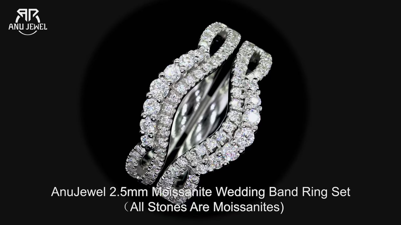 2.5mm D Color Moissanite Eternity Band - Sterling Silver Wedding Ring