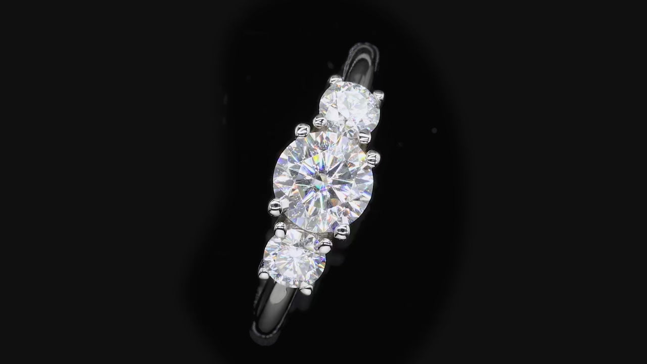 1.6cttw D-Color Moissanite Engagement Ring - 925 Sterling Silver