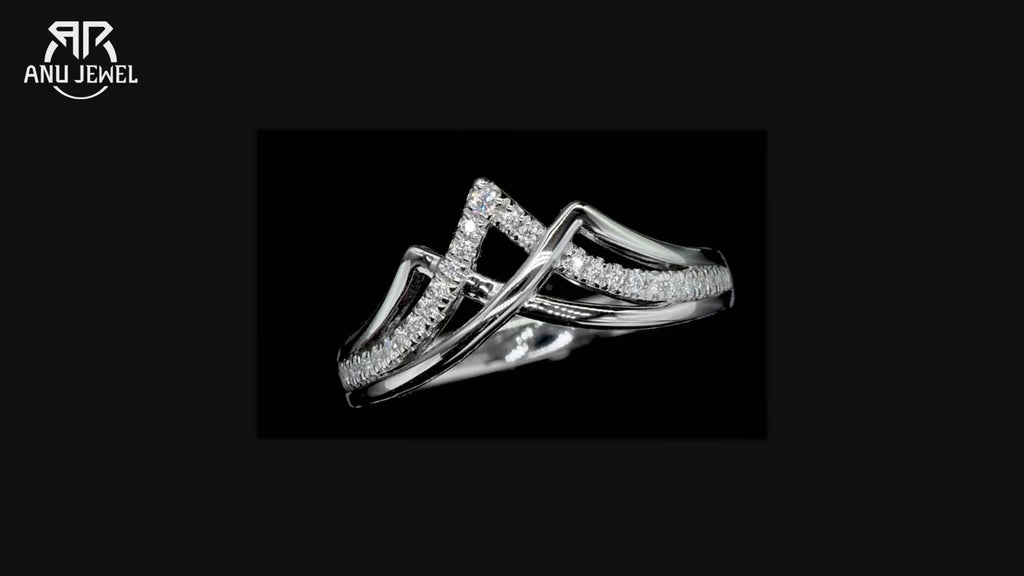 D Color Moissanite V-Shape Crown Wedding Band - 925 Sterling Silver