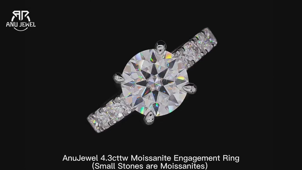 Moissanite Halo Engagement Ring - Sterling Silver Vintage Style Ring