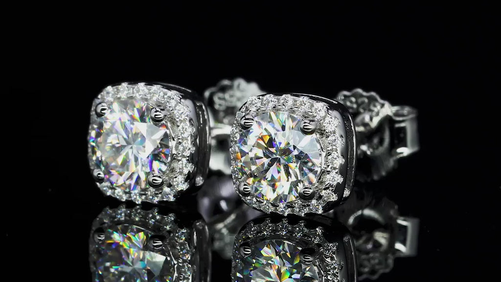 5mm D-Color Moissanite Stud Earrings 1cttw - 925 Sterling Silver