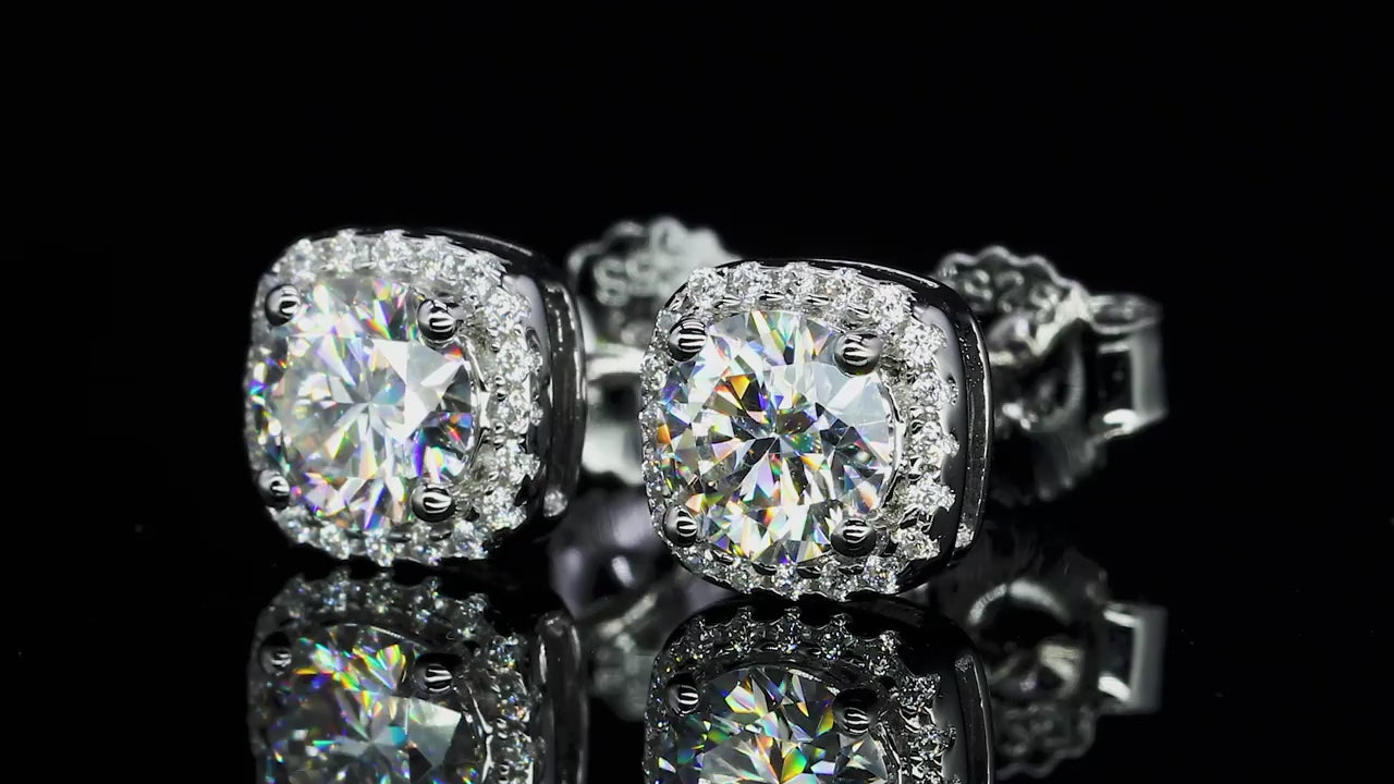 5mm D-Color Moissanite Stud Earrings 1cttw - 925 Sterling Silver