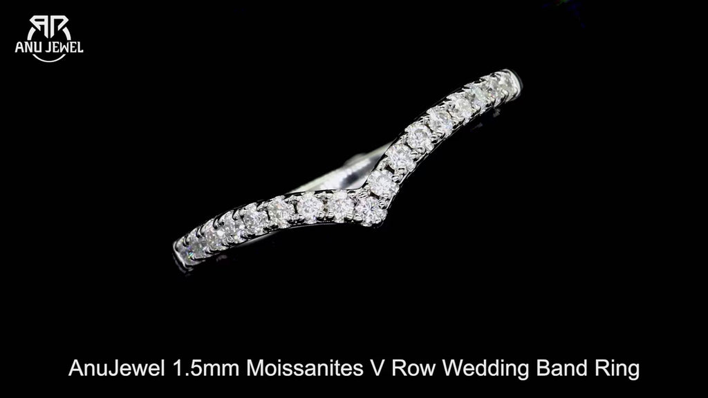 V-Row Moissanite Engagement Ring