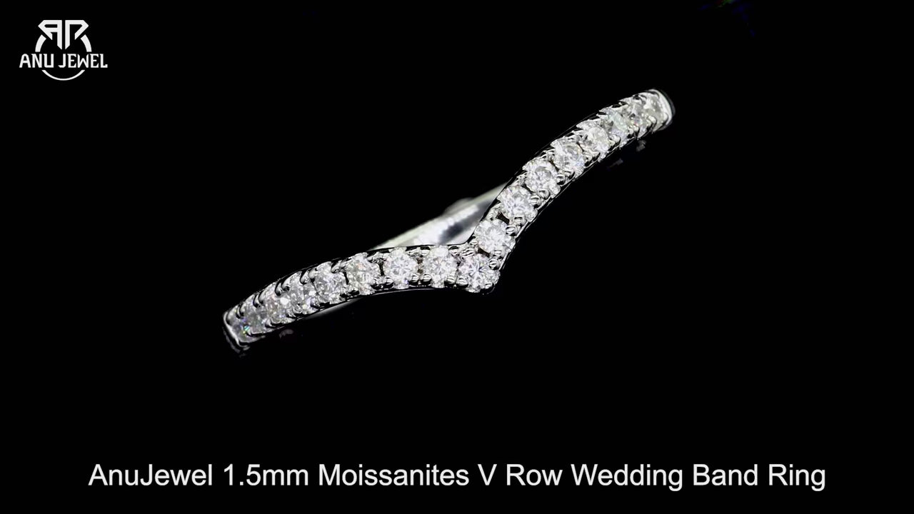 V-Row Moissanite Engagement Ring