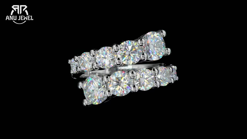 4mm D Color Moissanite Eternity Band - 4.2cttw Sterling Silver Wedding Ring